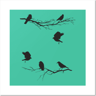 Crows On Branches Posters and Art